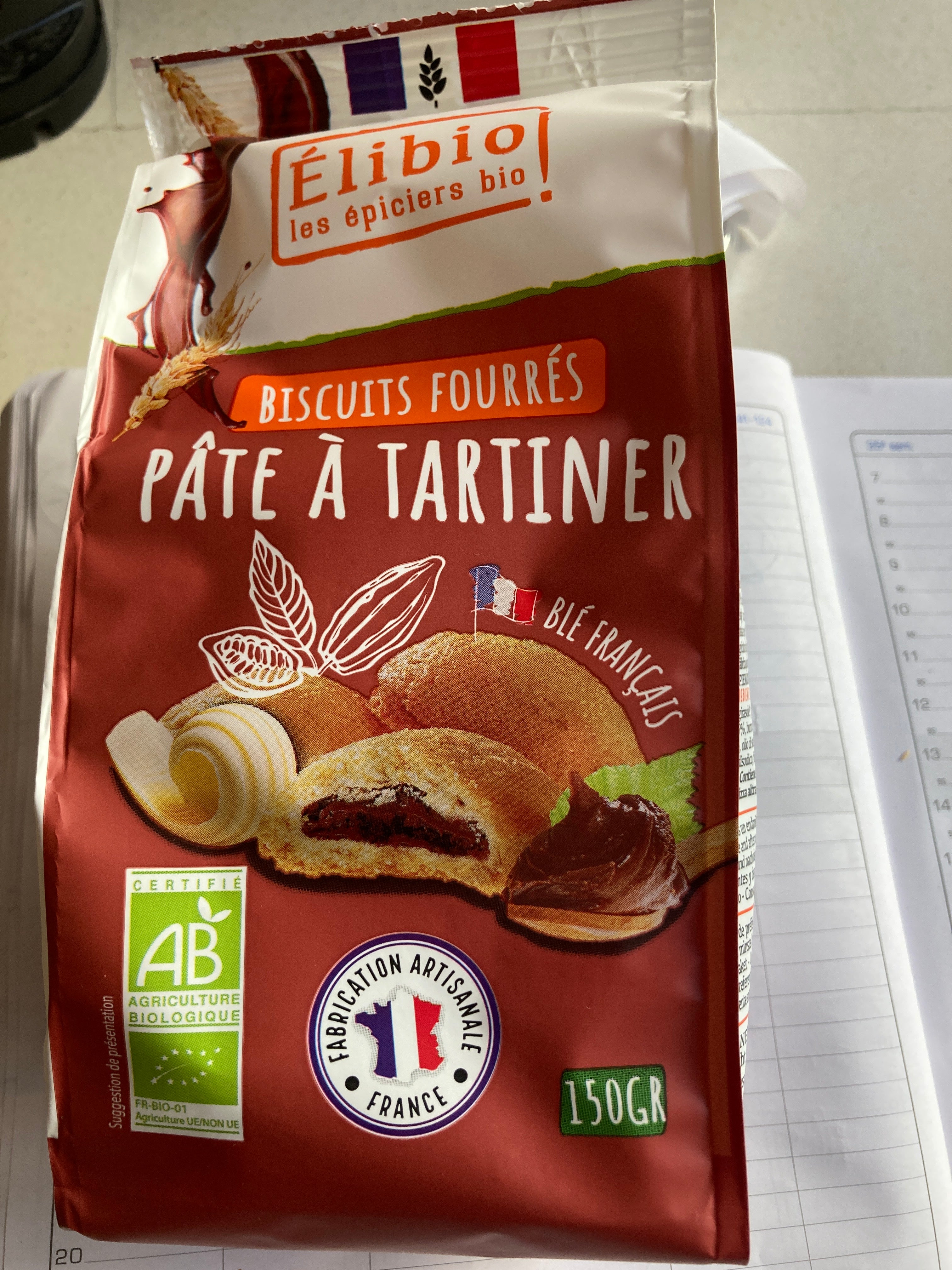 ELIBIO BISCUITS FOURRES PATE A TARTINER