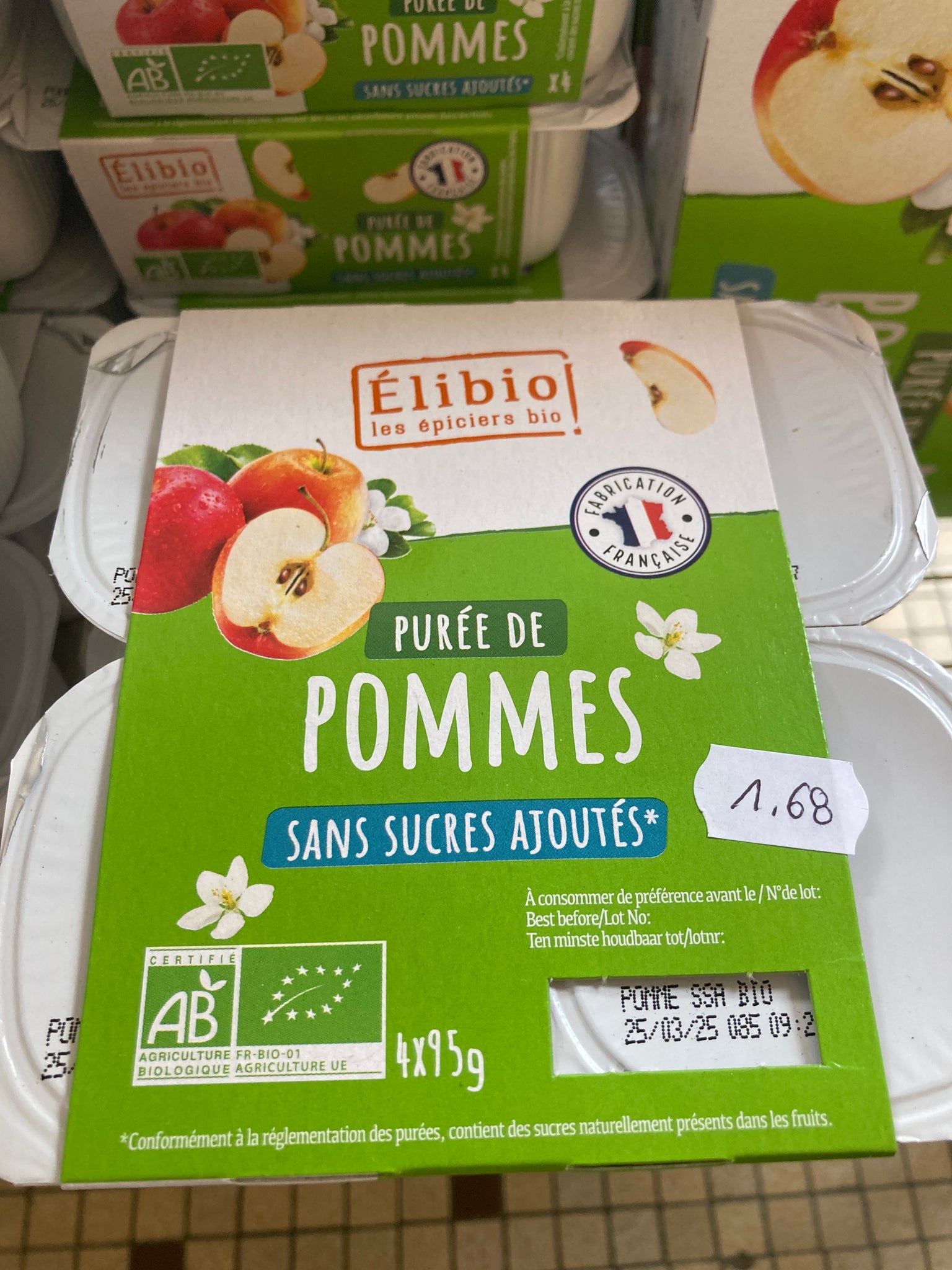 PUREE DE POMMES x4 ELIBIO