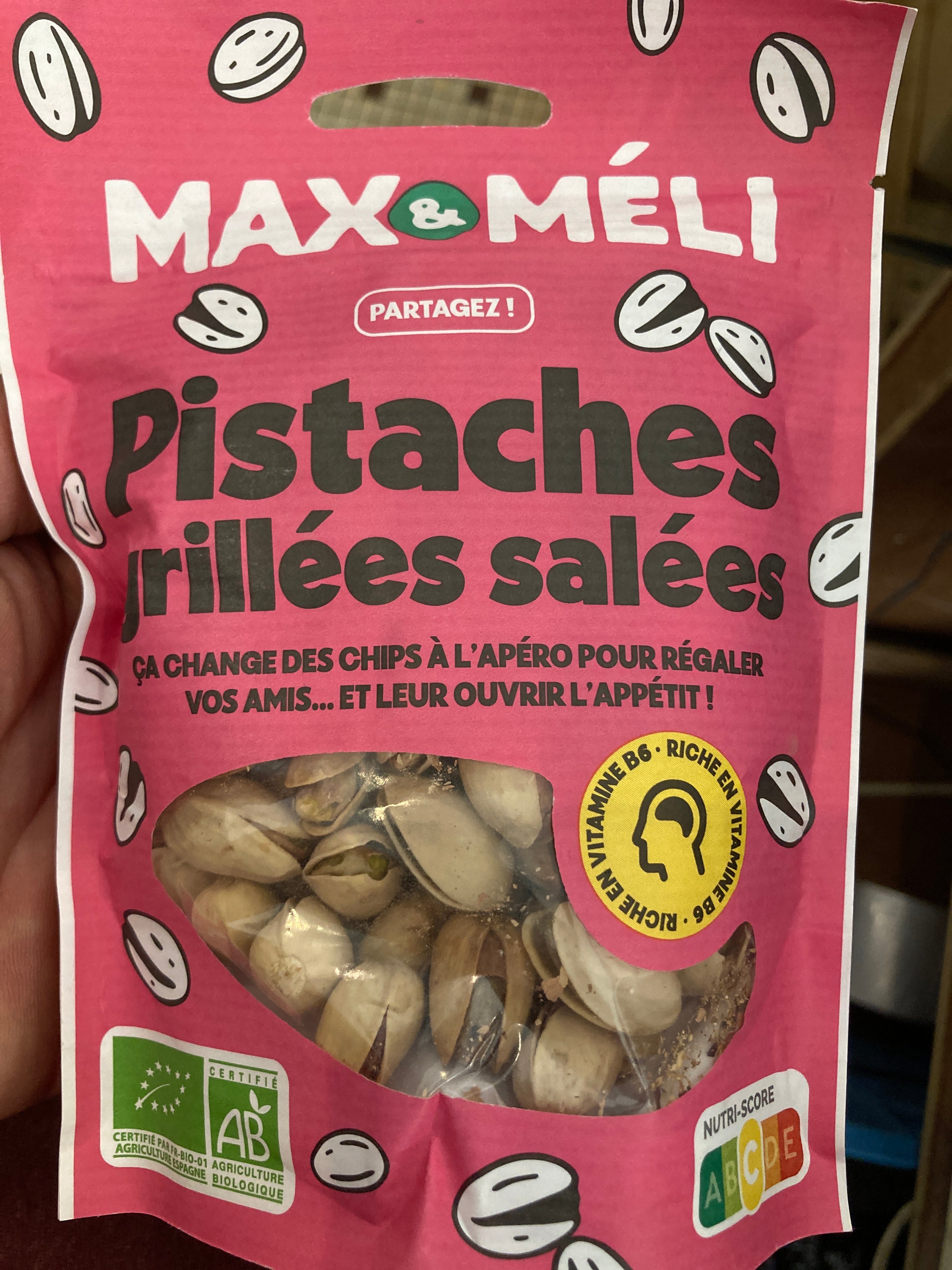 Pistaches grillées 125g - max et meli