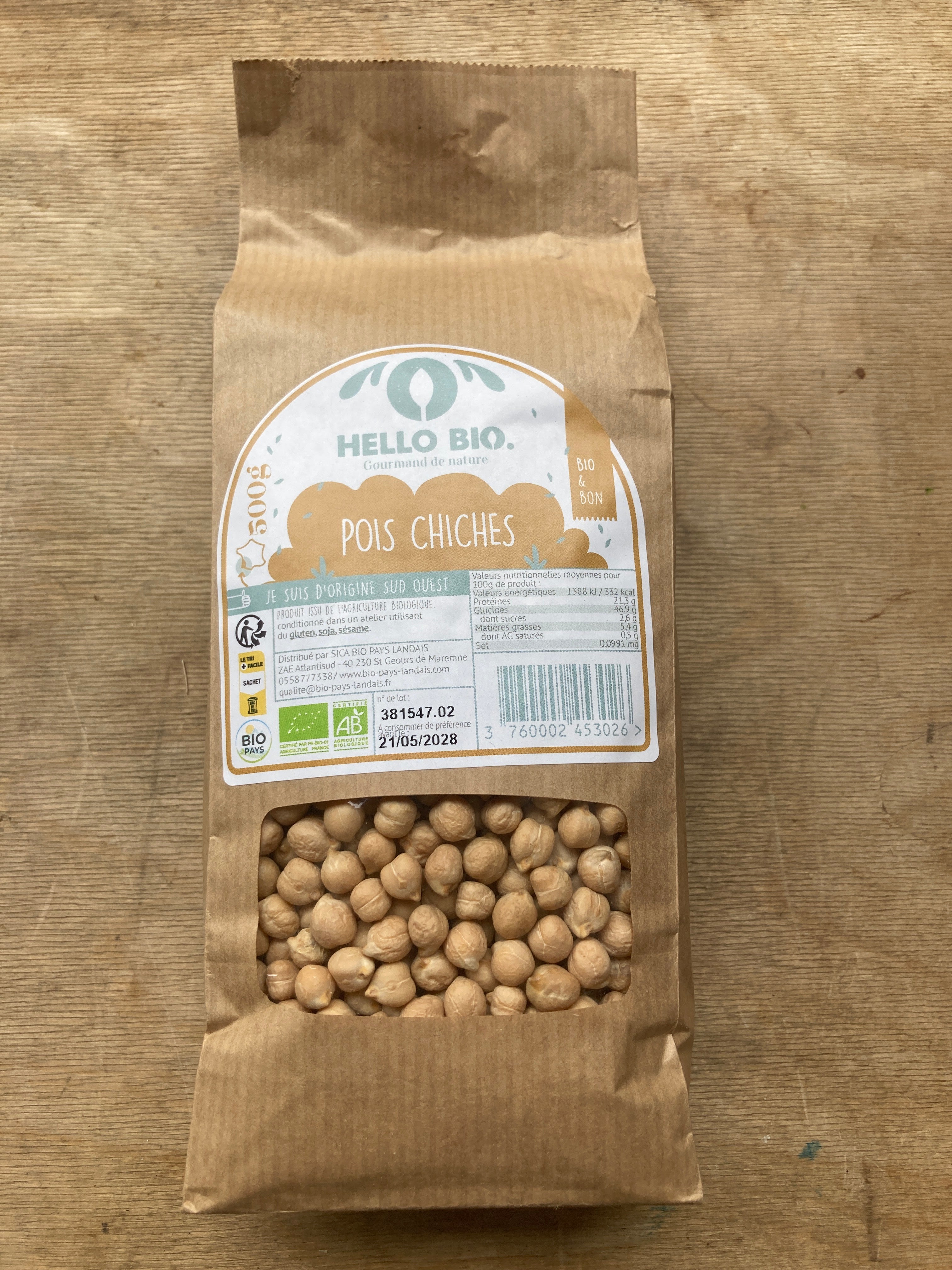 POIS CHICHES - HELLO BIO - 500 g