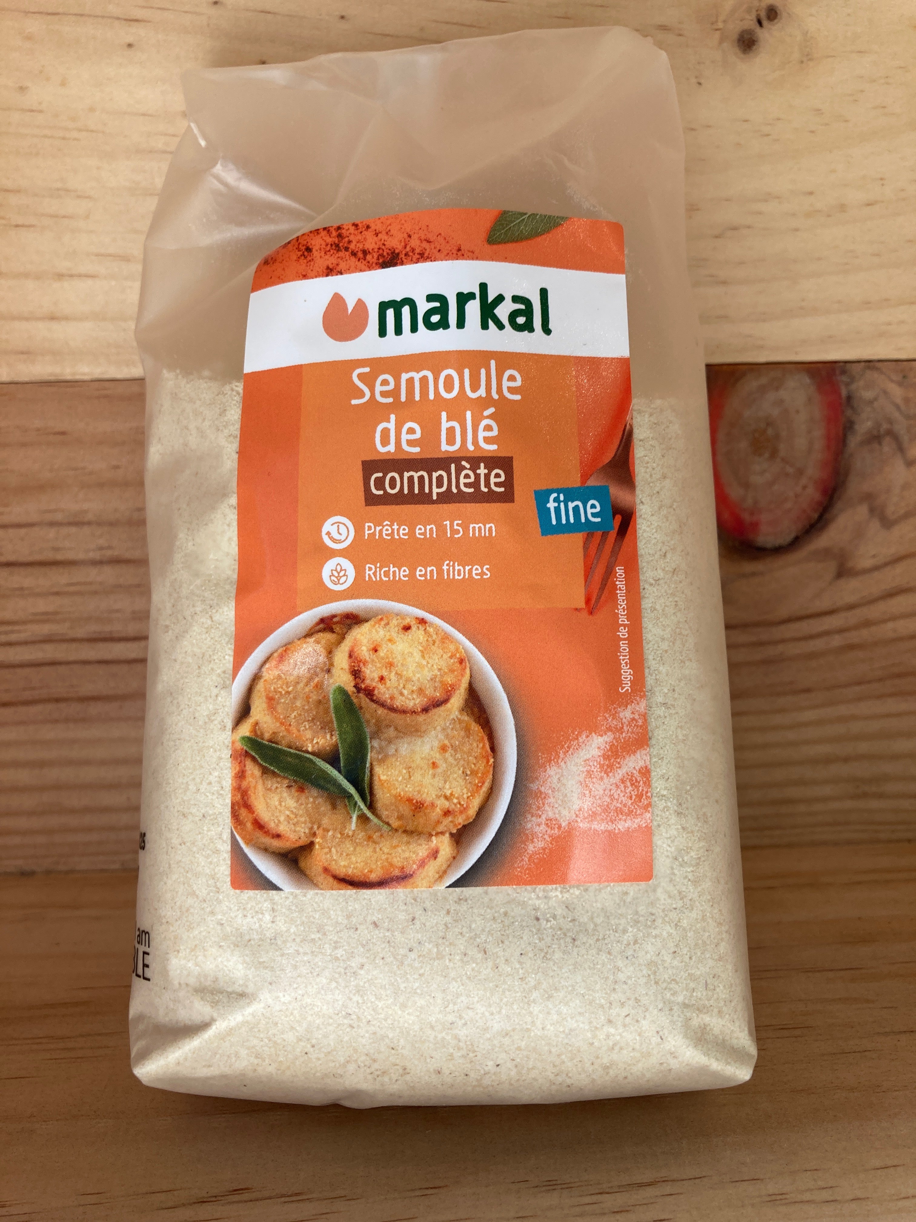 SEMOULE DE BLÉ COMPLÈTE FINE - MARKAL - 500g
