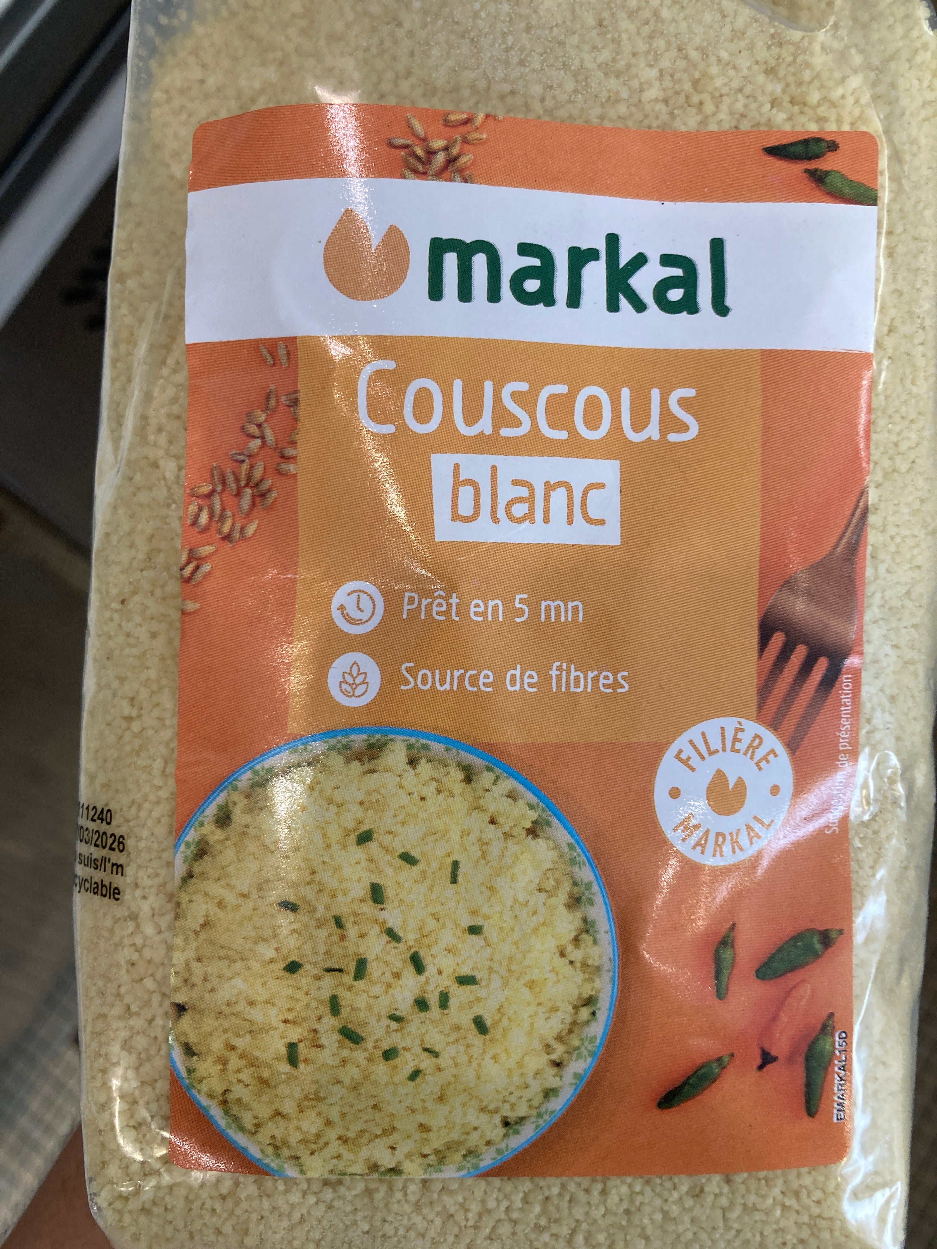 COUSCOUS BLANC - MARKAL - 500g