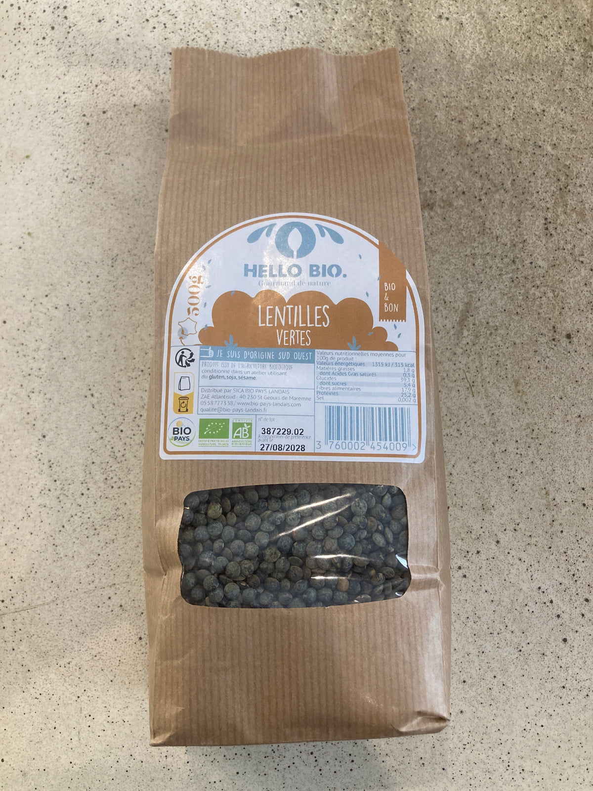 LENTILLES VERTES - hello bio