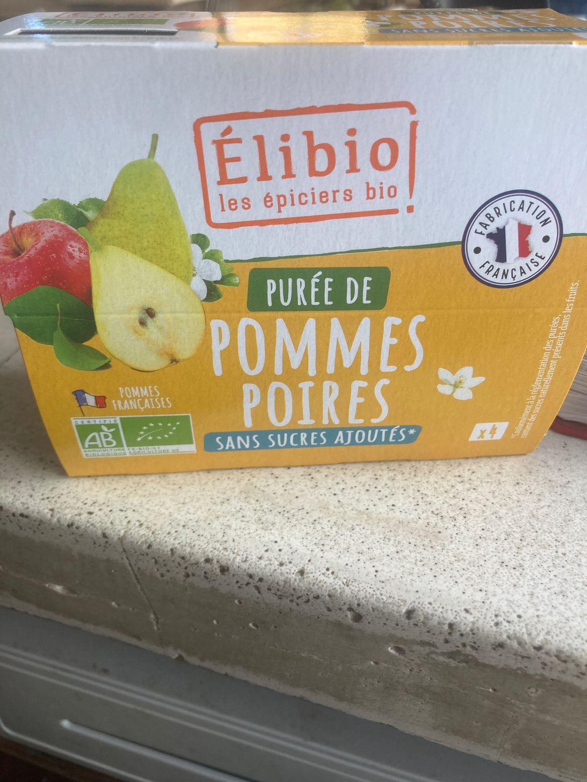 PUREE DE POMMES POIRE x4 ELIBIO