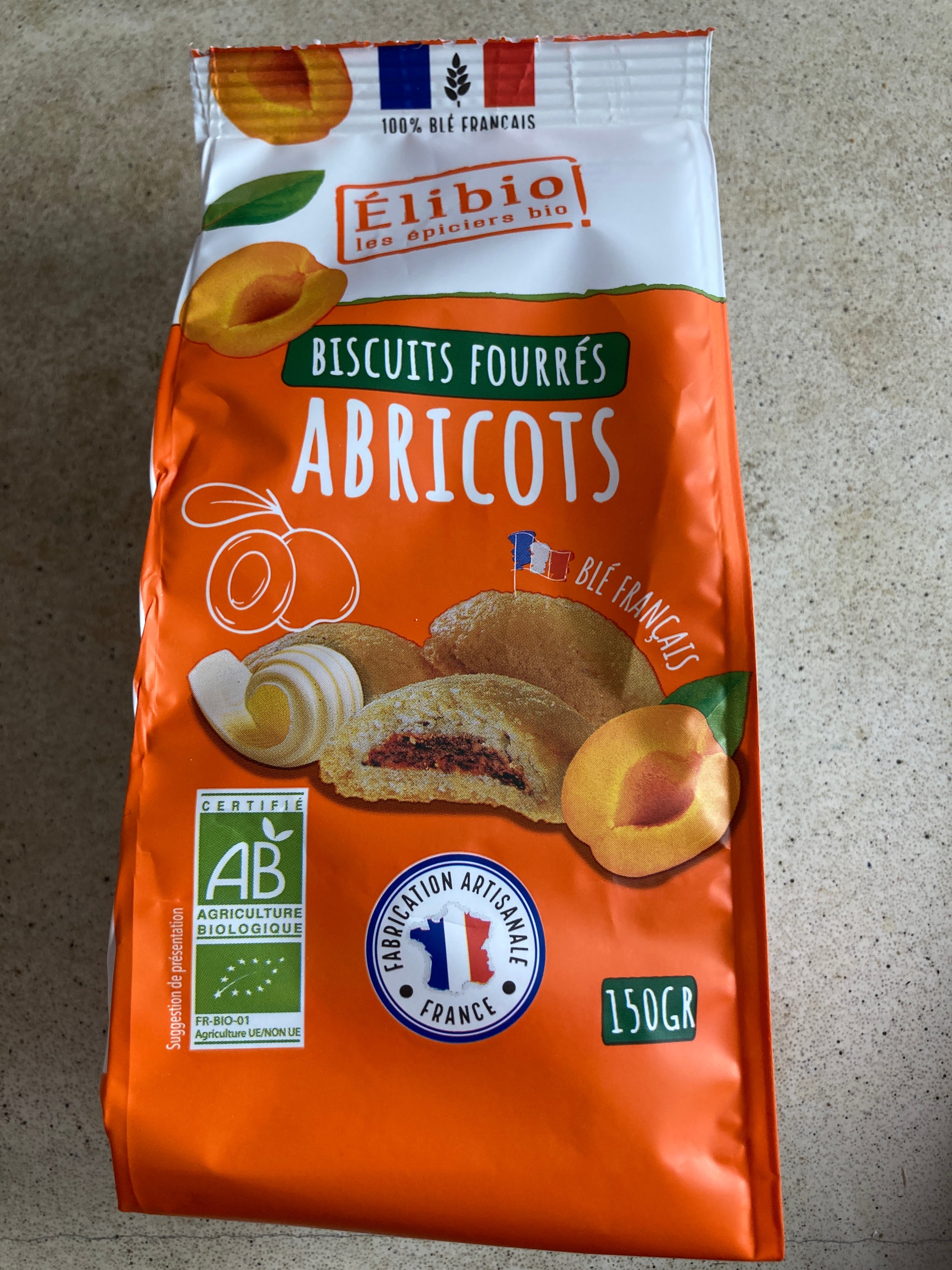 ELIBIO BISCUITS FOURRES ABRICOTS