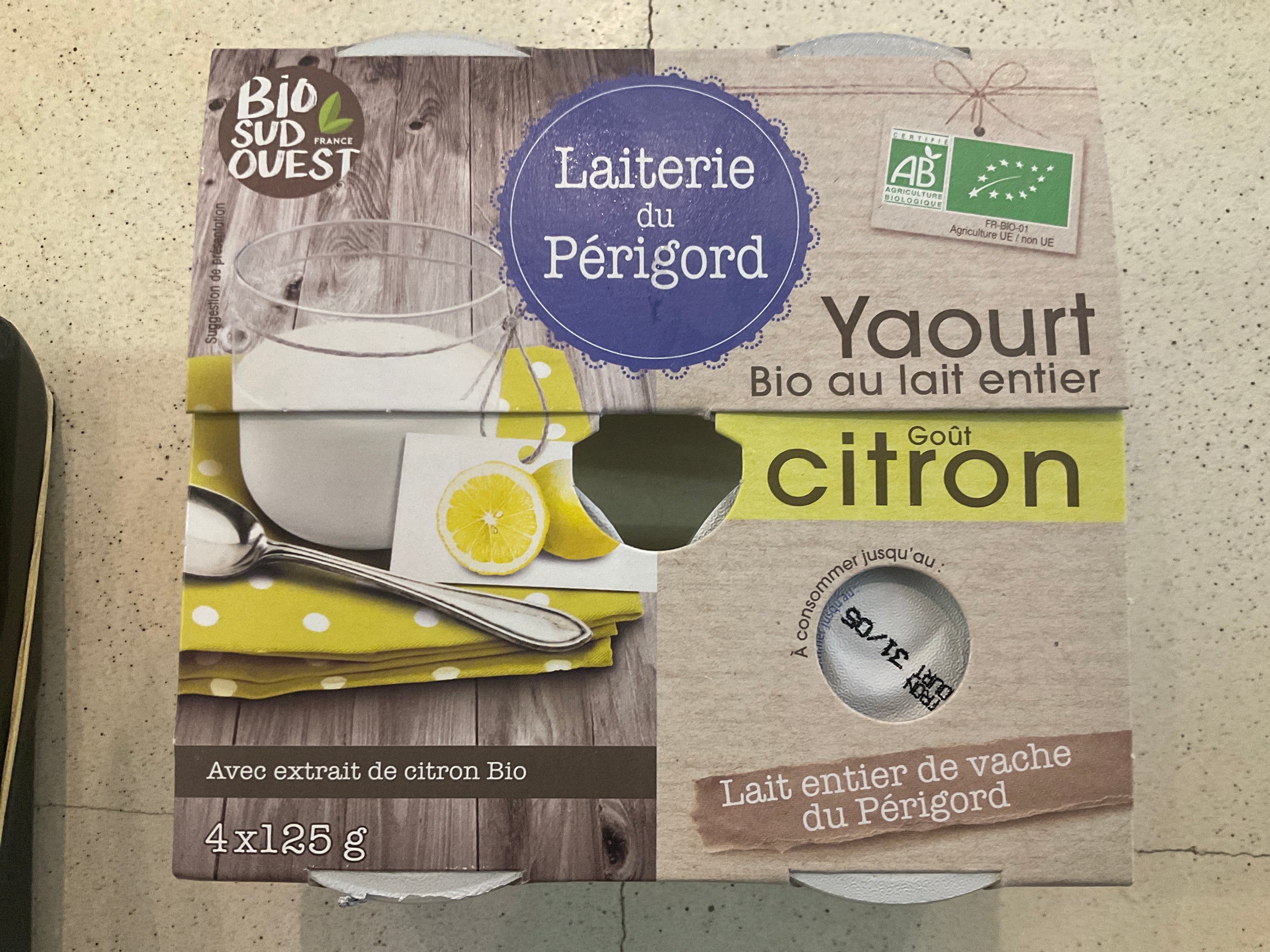 YAOURT CITRON x4 - LAITERIE DU PERIGORD