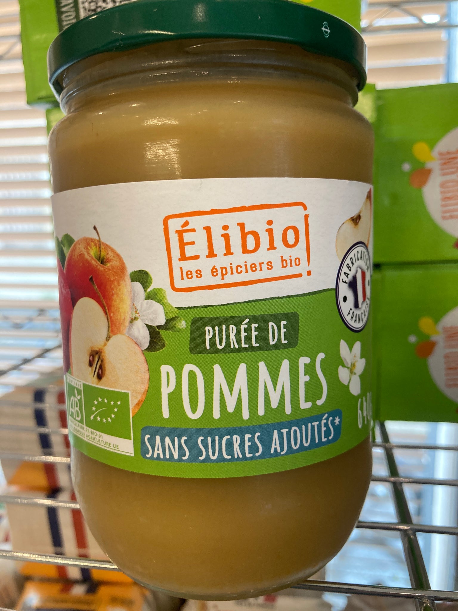 PURÉE DE POMMES POT EN VERRE 640g - ELIBIO