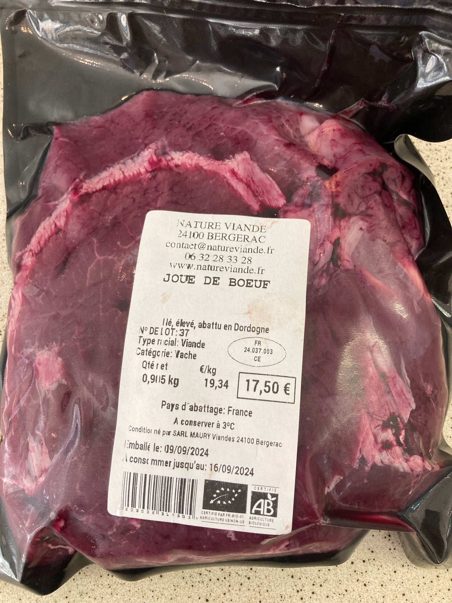 JOUE DE BOEUF- NATURE VIANDE