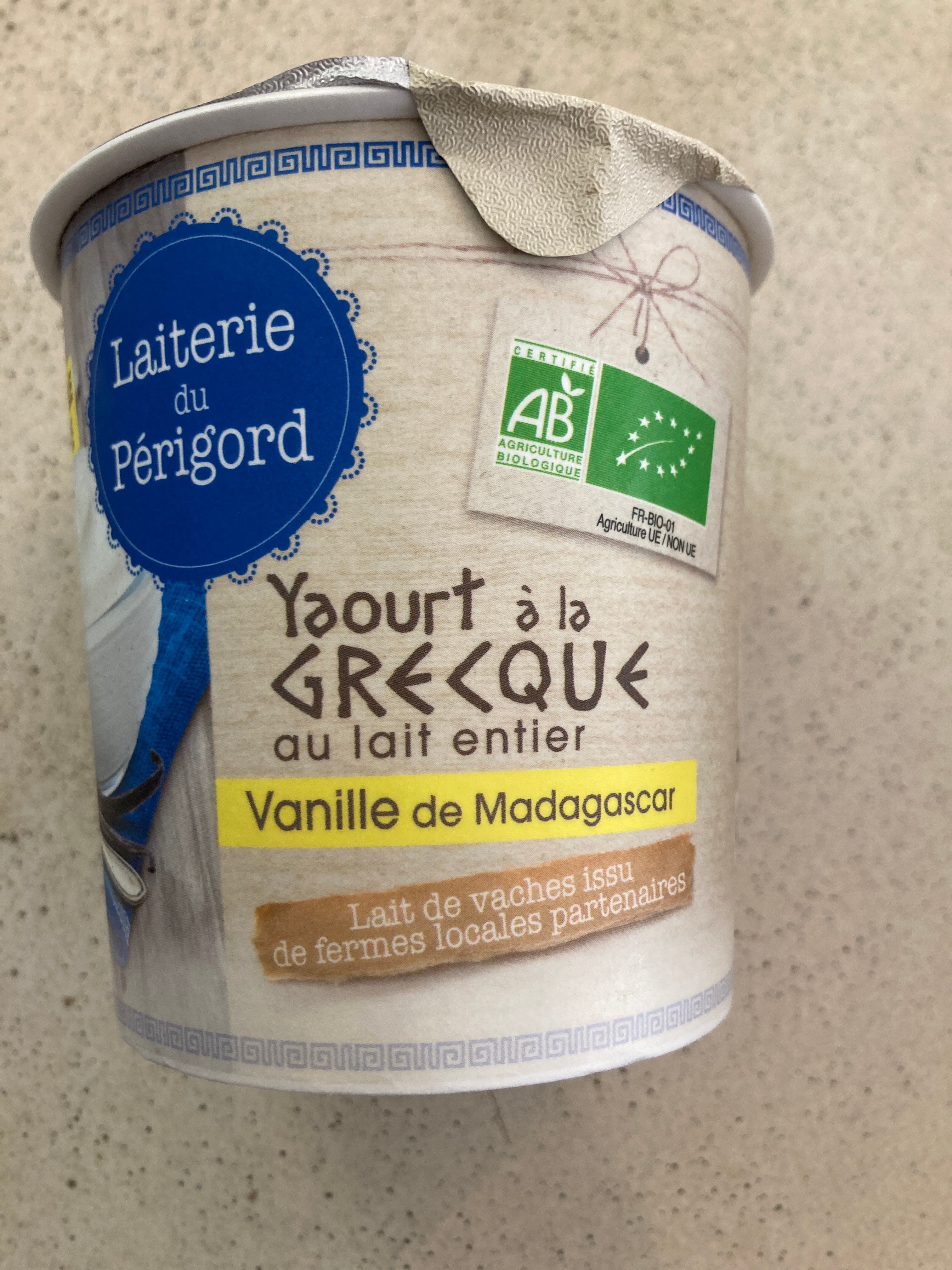 YAOURT À LA GRECQUE CITRON - LAITERIE DU PERIGORD