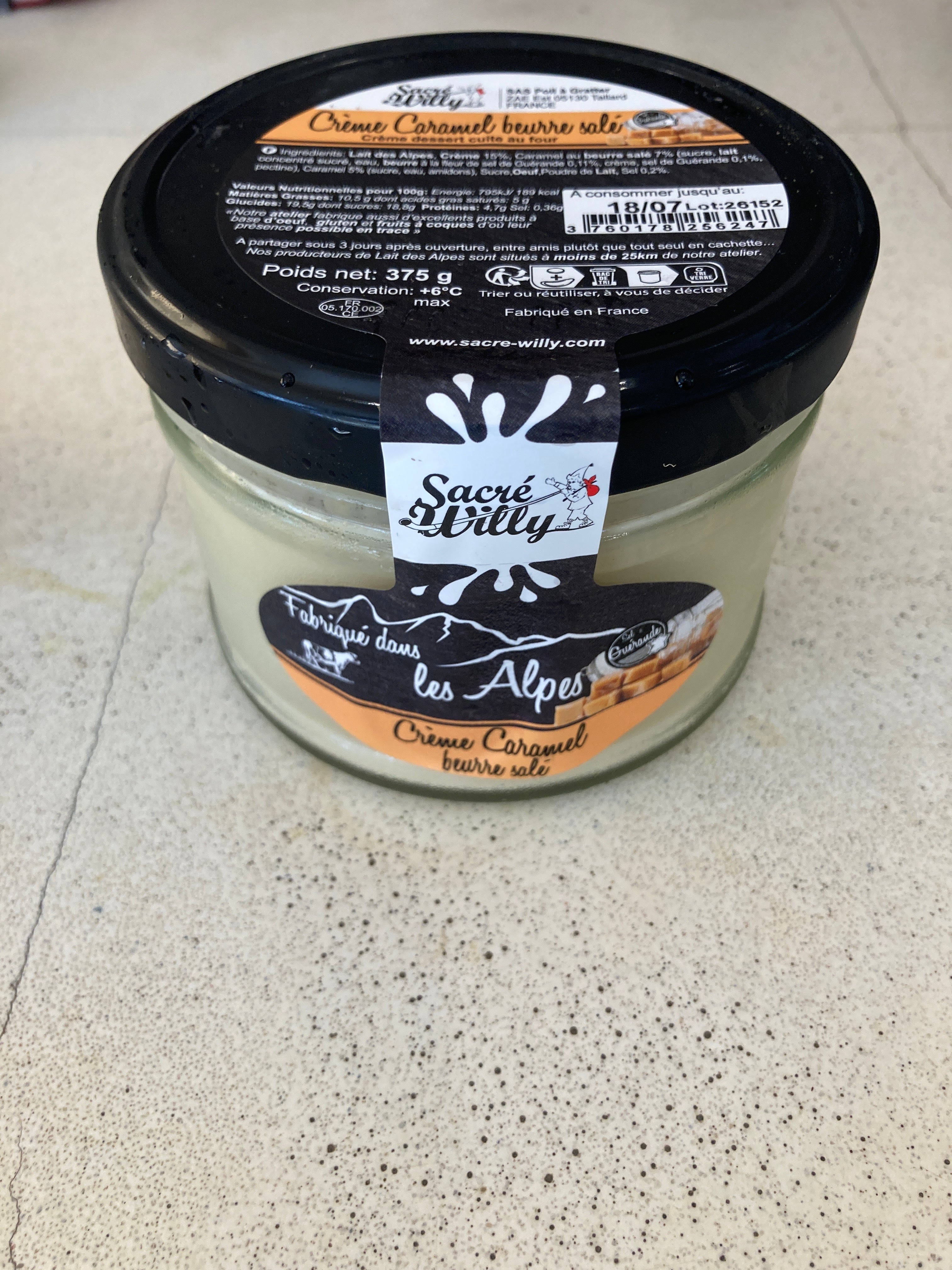 CRÈME CARAMEL BEURRE SALÉ 375G - SACRÉ WILLY