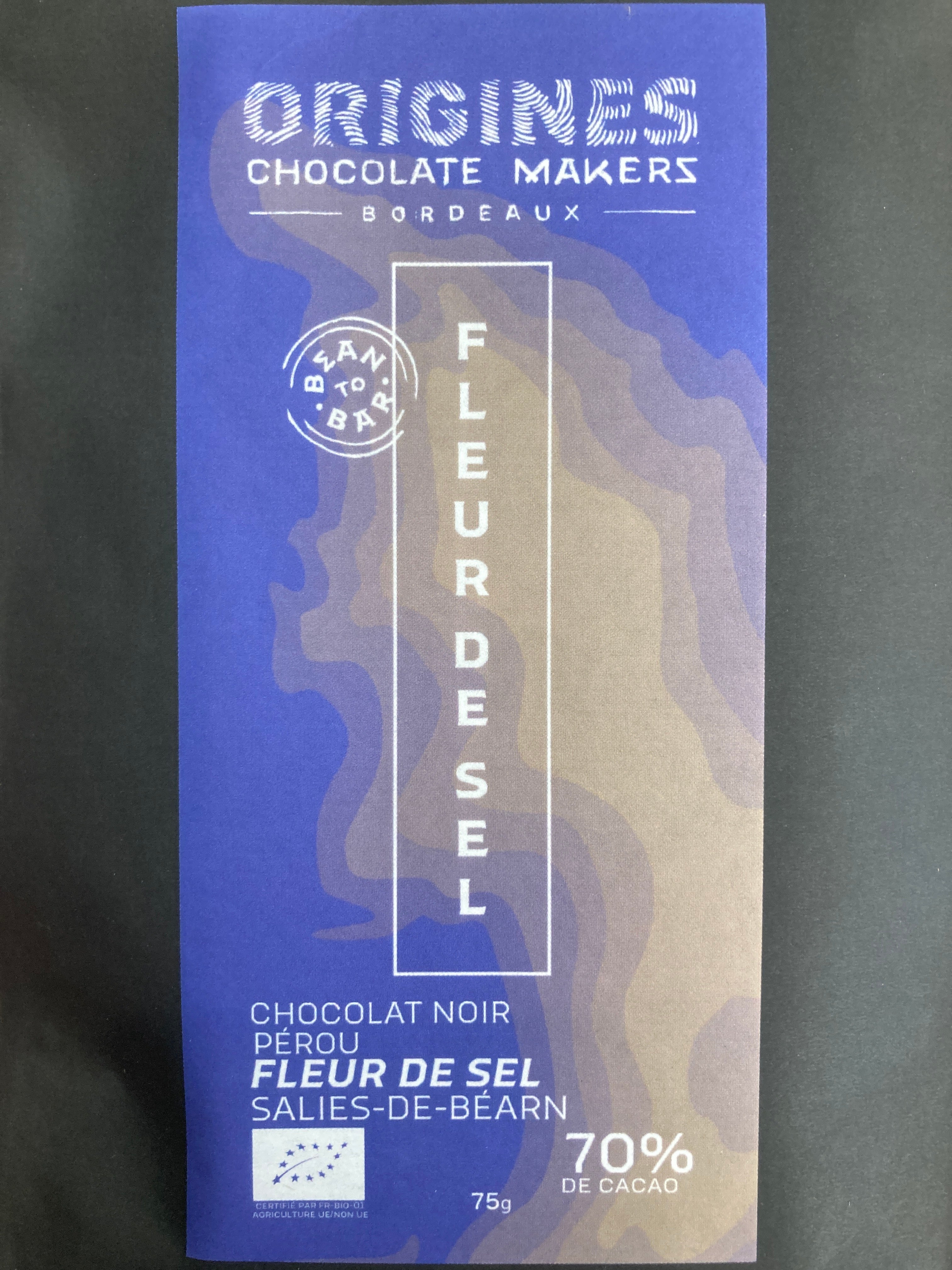CHOCOLAT NOIR 70% Fleur de Sel - ORIGINES
