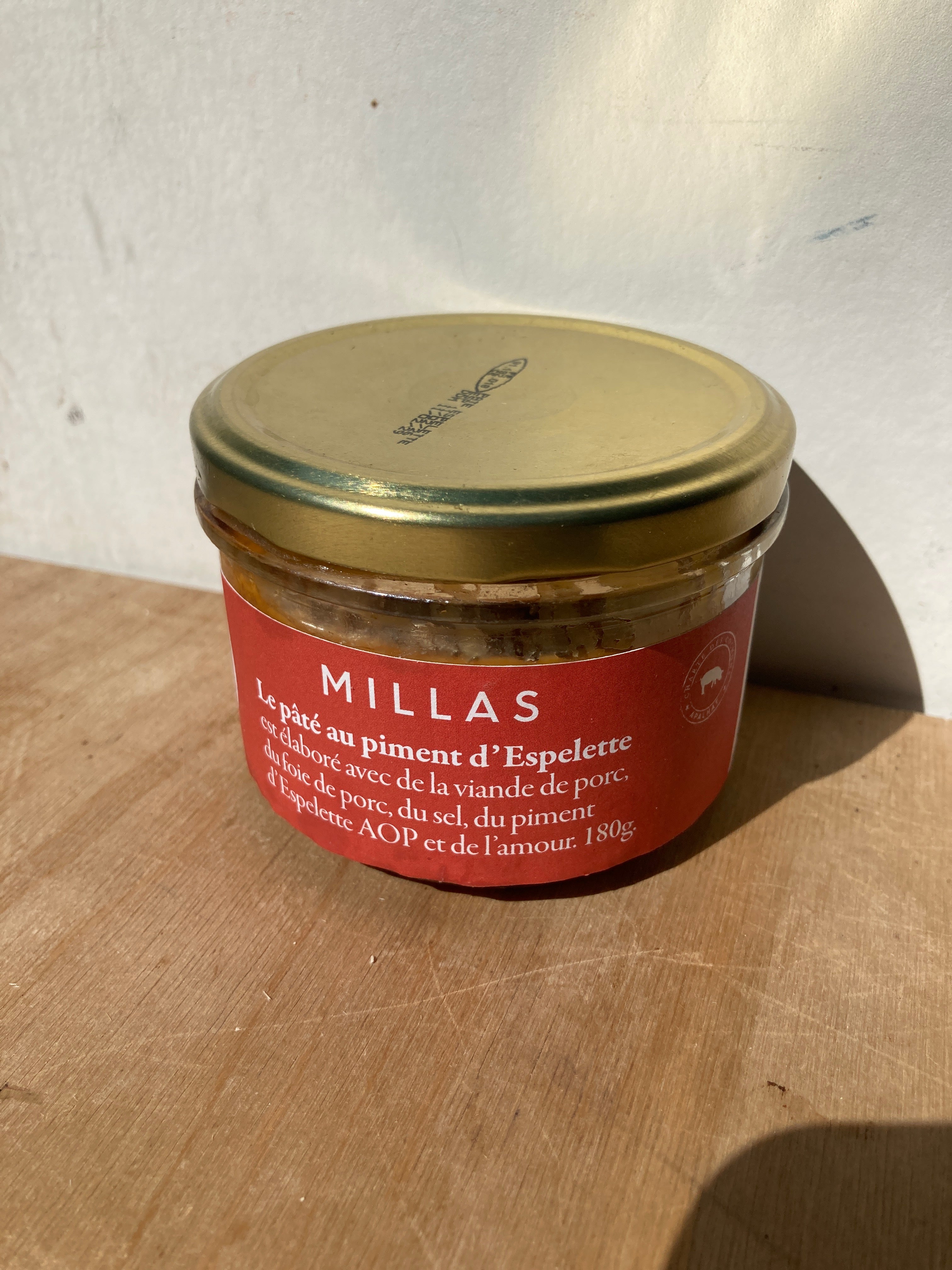 MILLAS - LE PÂTÉ AU PIMENT 180G