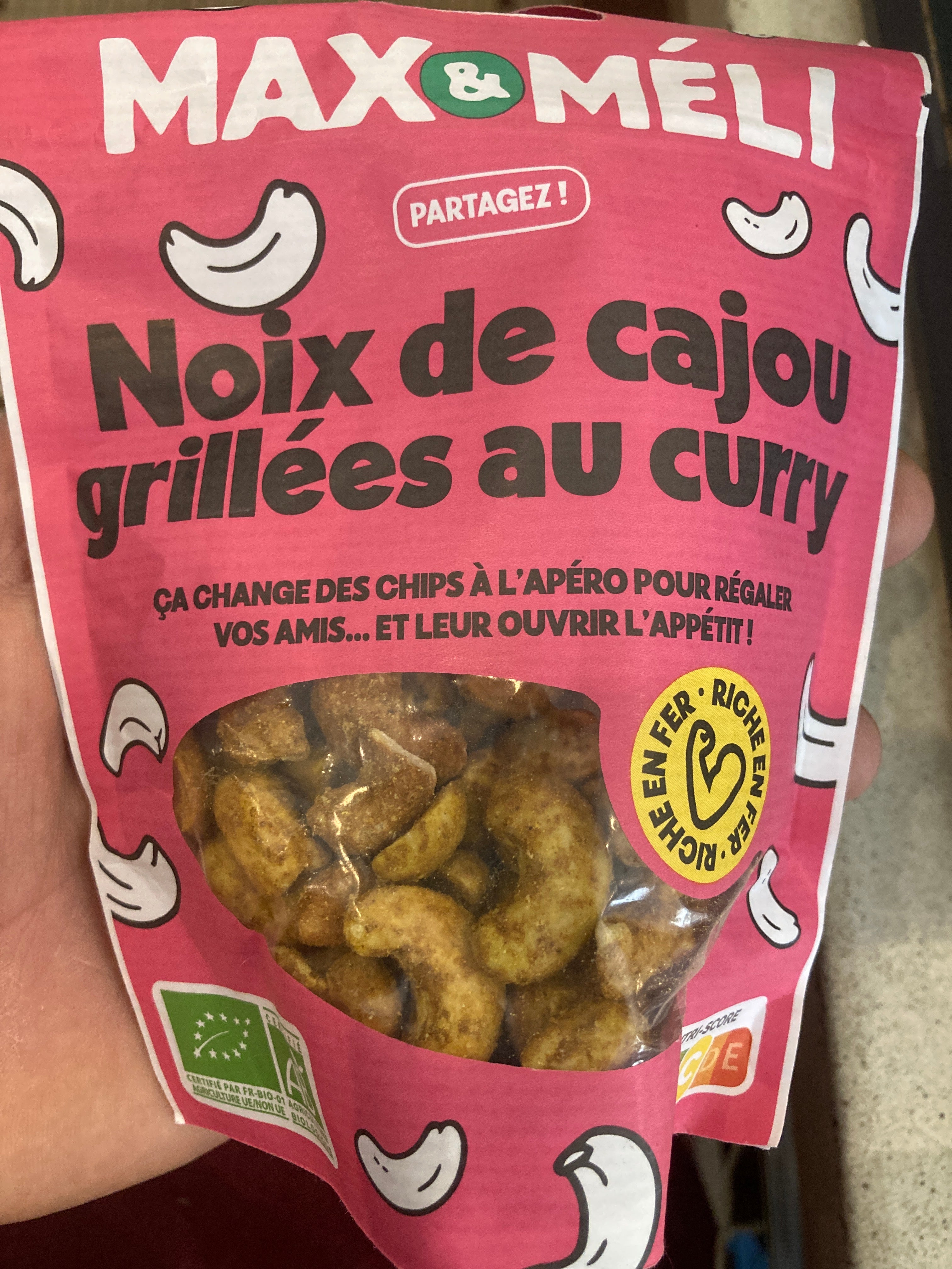 Noix de cajou grillées au curry - max et meli