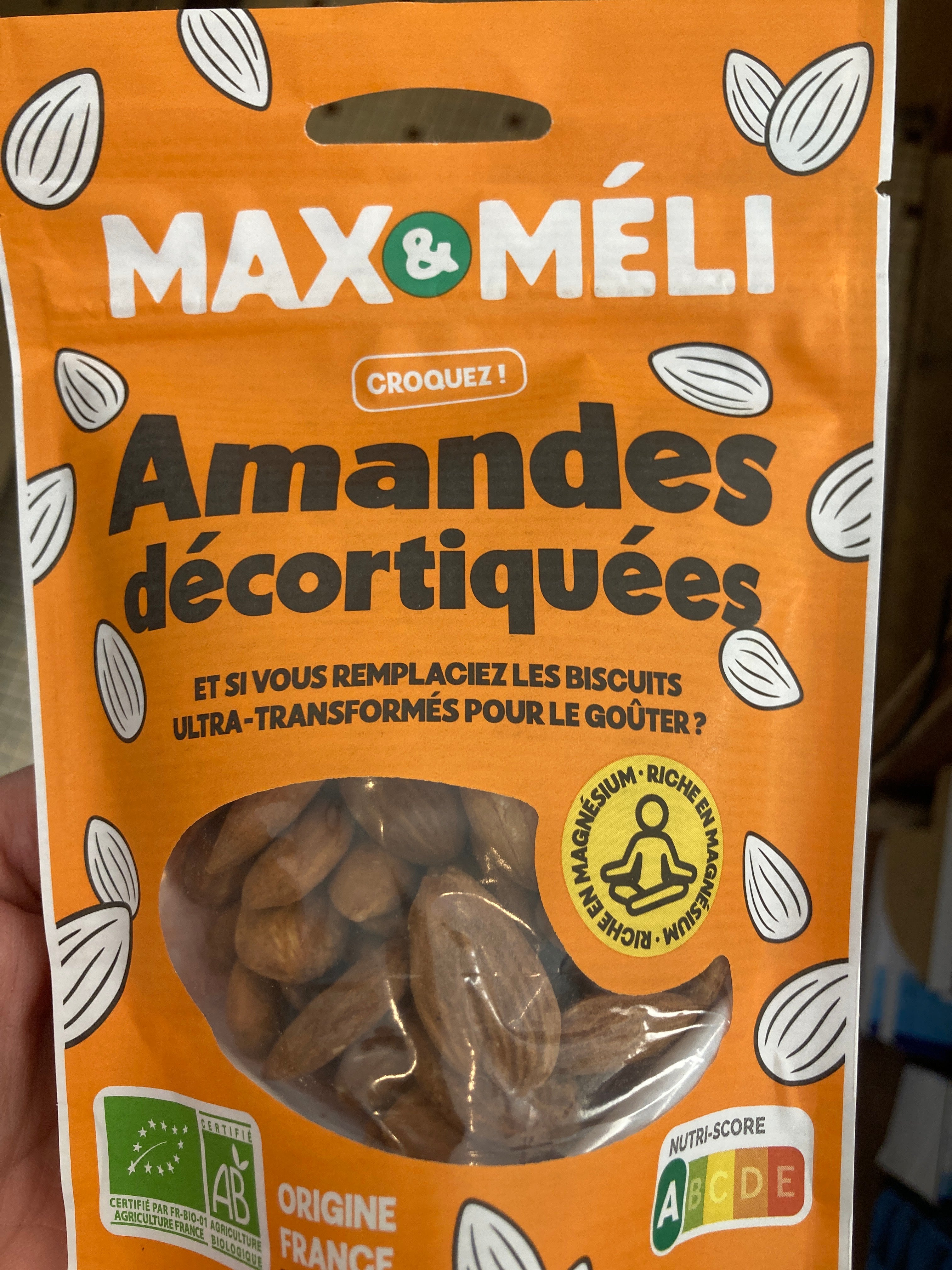 Amandes décortiquées 125g - max et meli