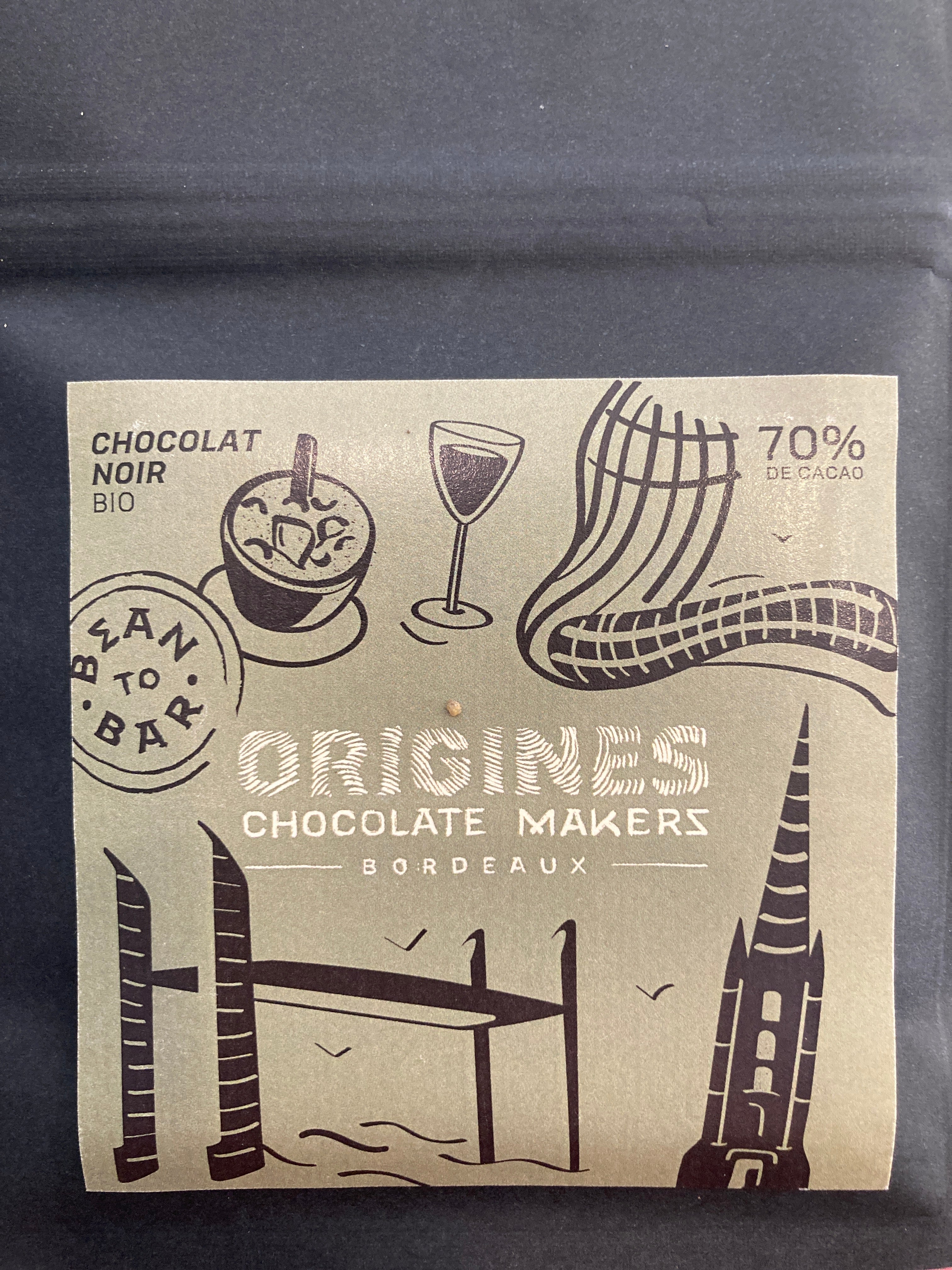 CHOCOLAT NOIR 70% Mini tablette - ORIGINES
