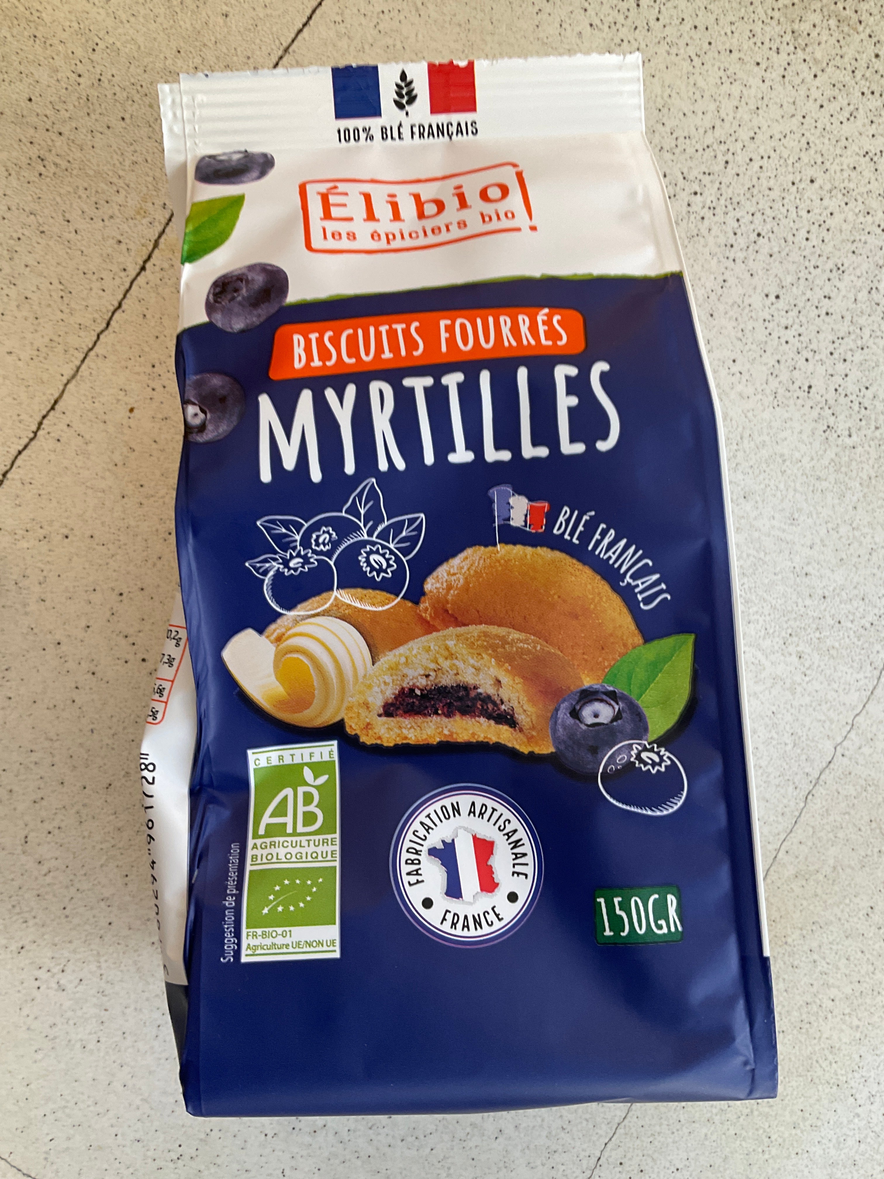 ELIBIO BISCUITS FOURRES MYRTILLES