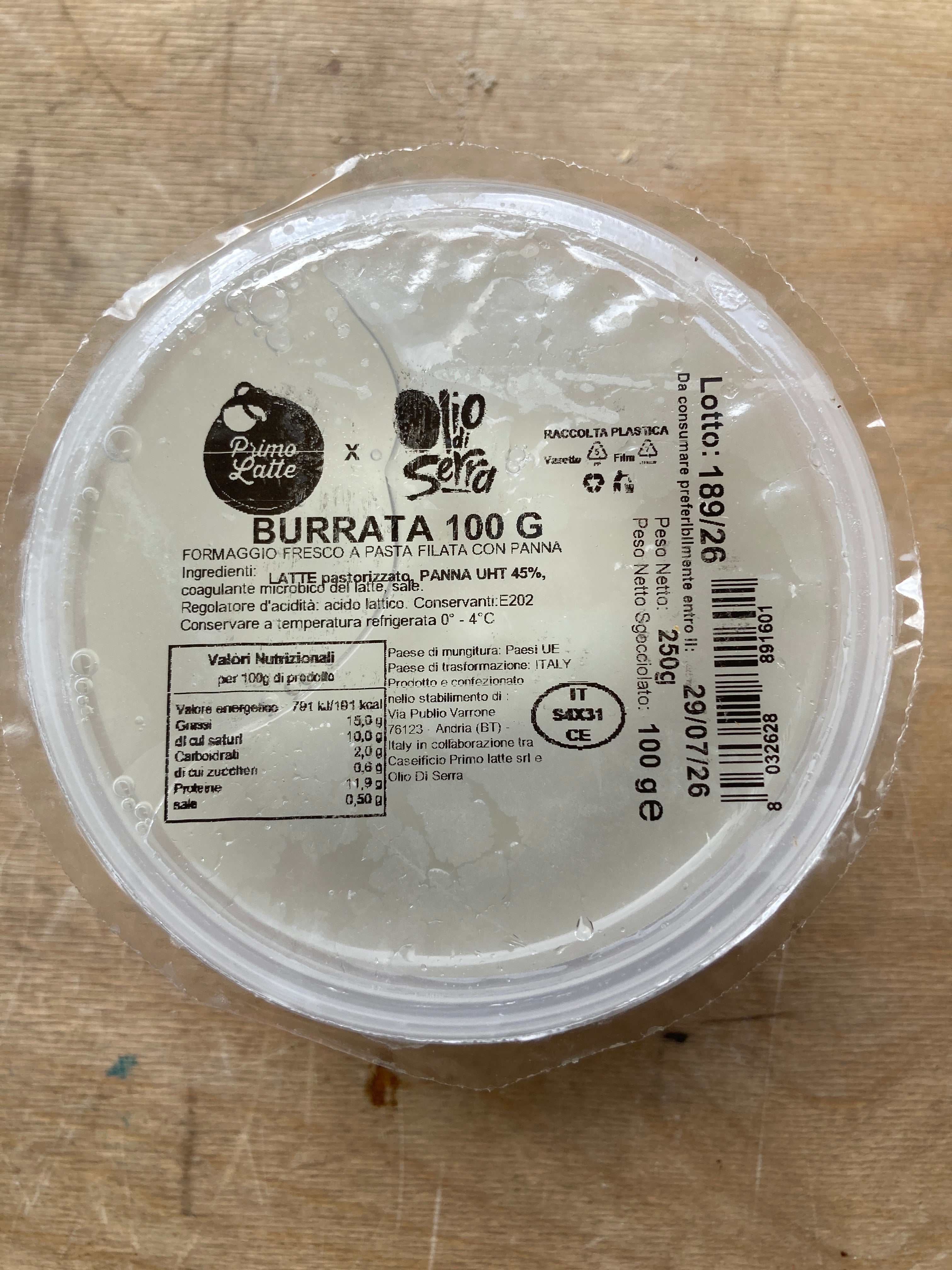BURRATA 100G - Olio