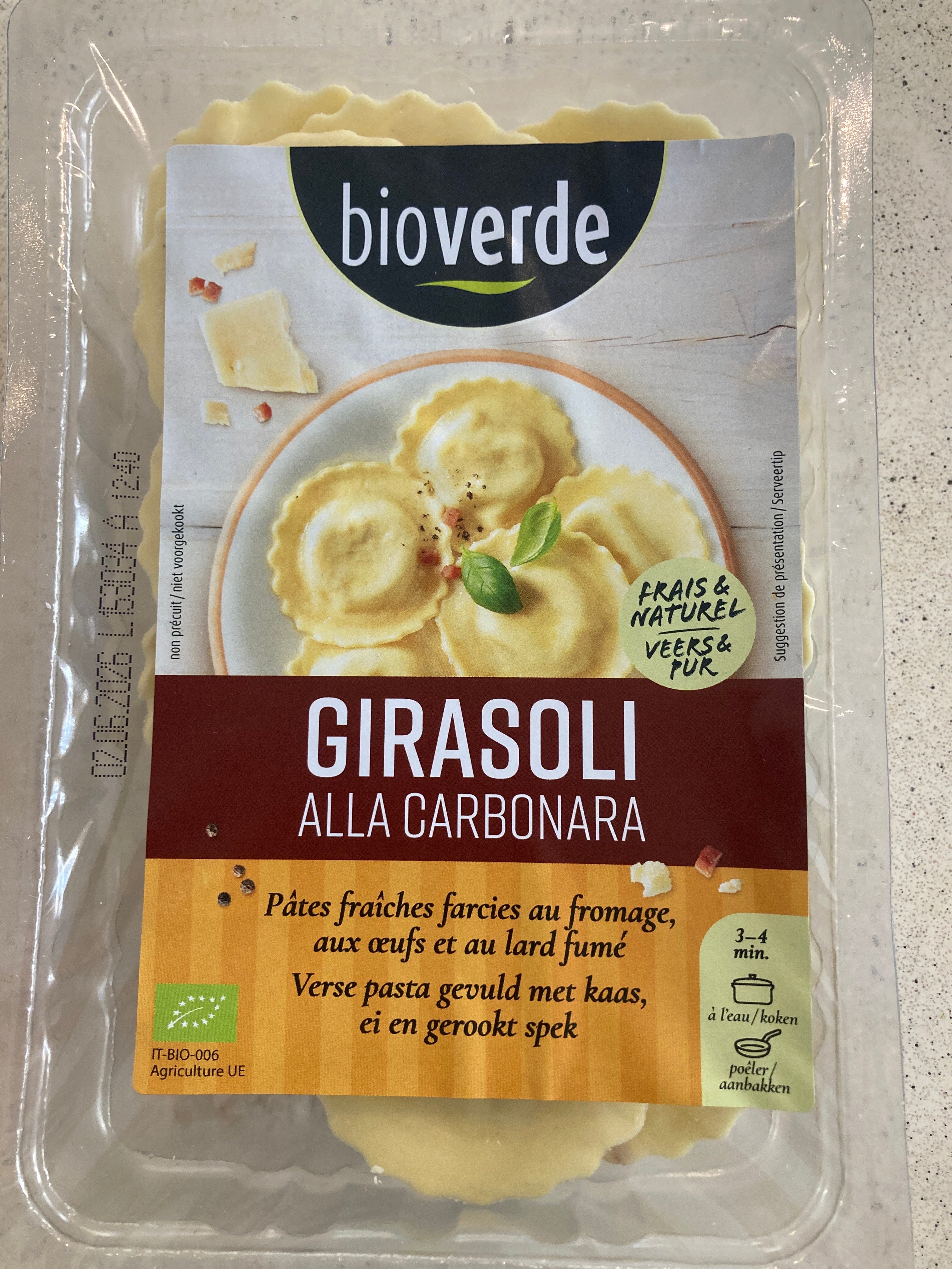 RAVIOLIS FRAIS - GIRASOLI alla carbonara - 250G