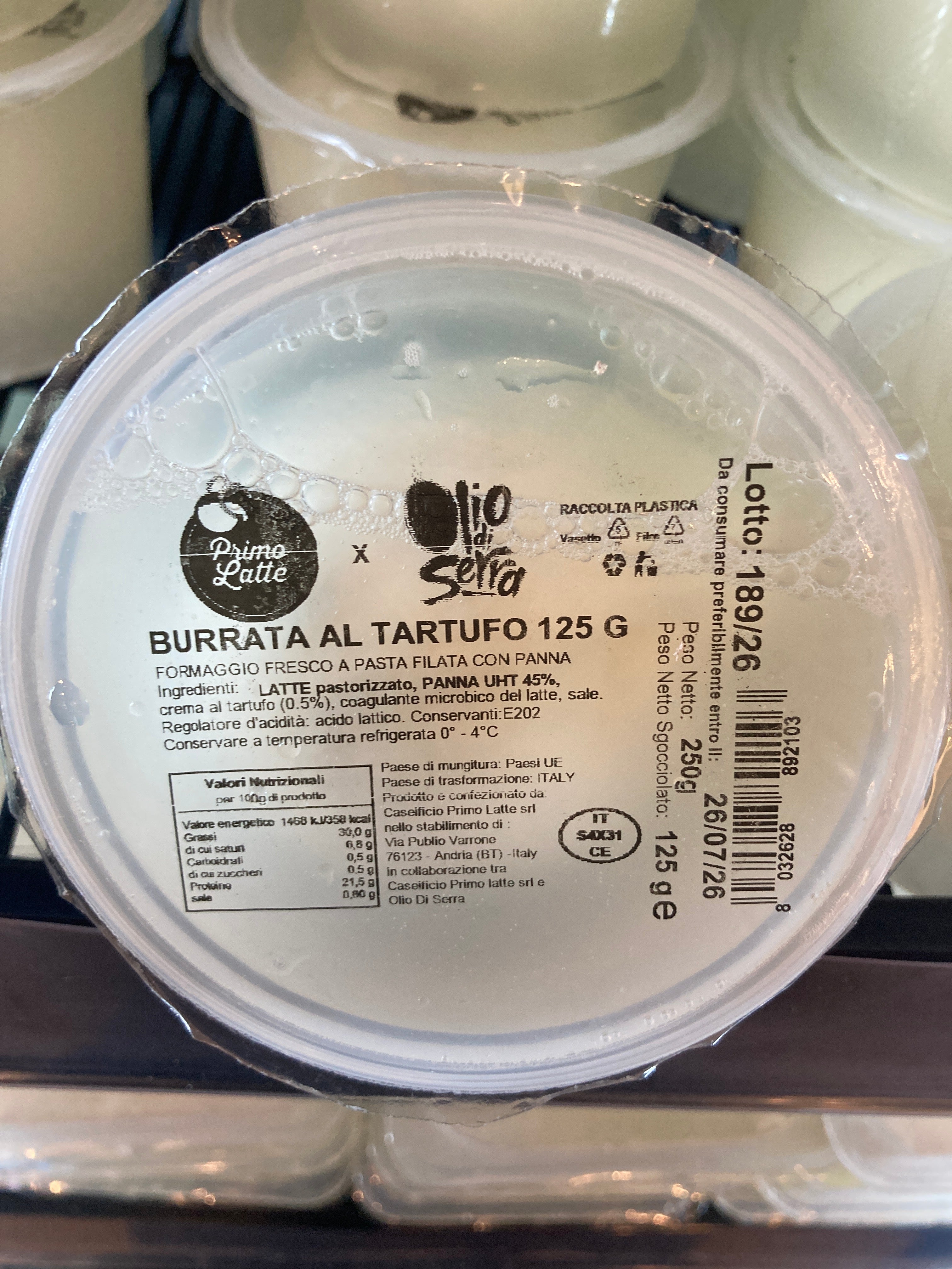 BURRATA TRUFFE - Olio -125g