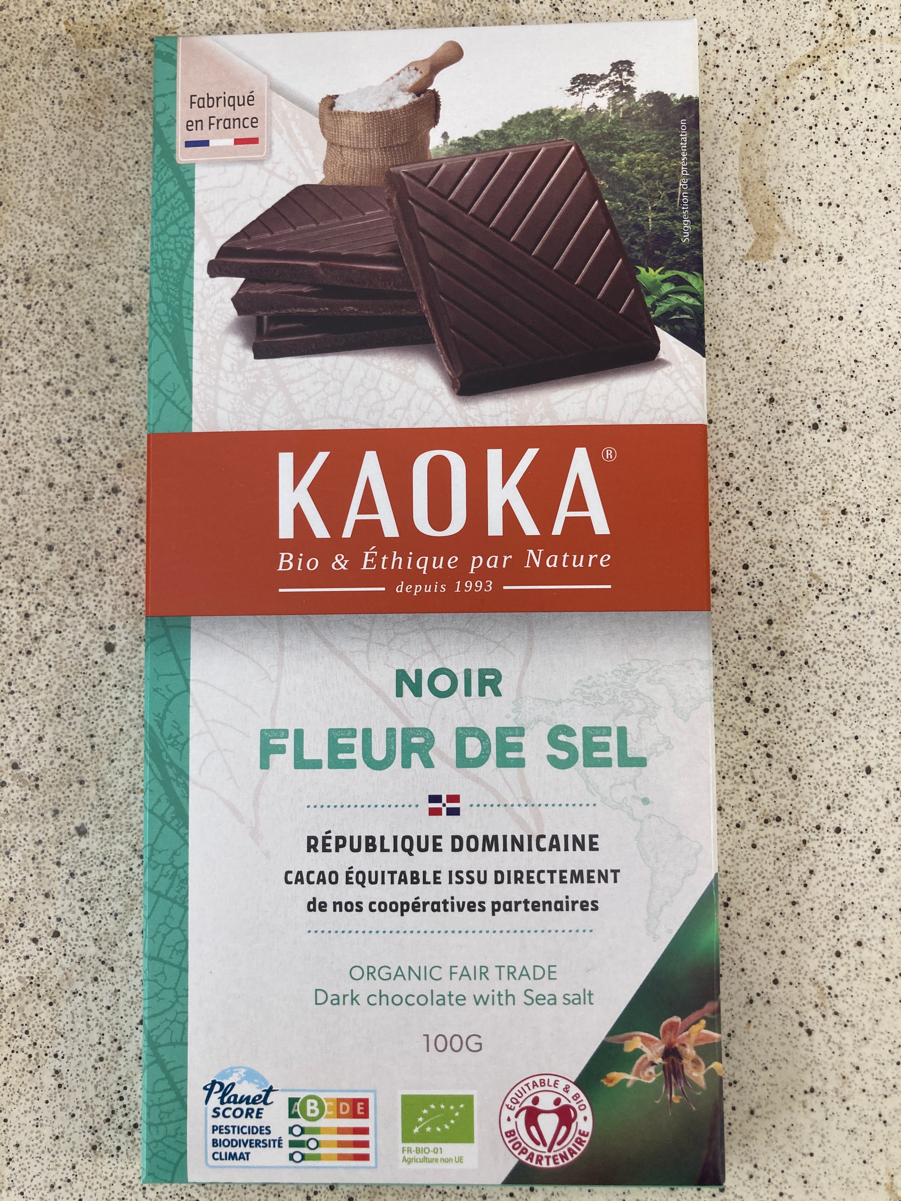 CHOCOLAT NOIR FLEUR DE SEL - KAOKA