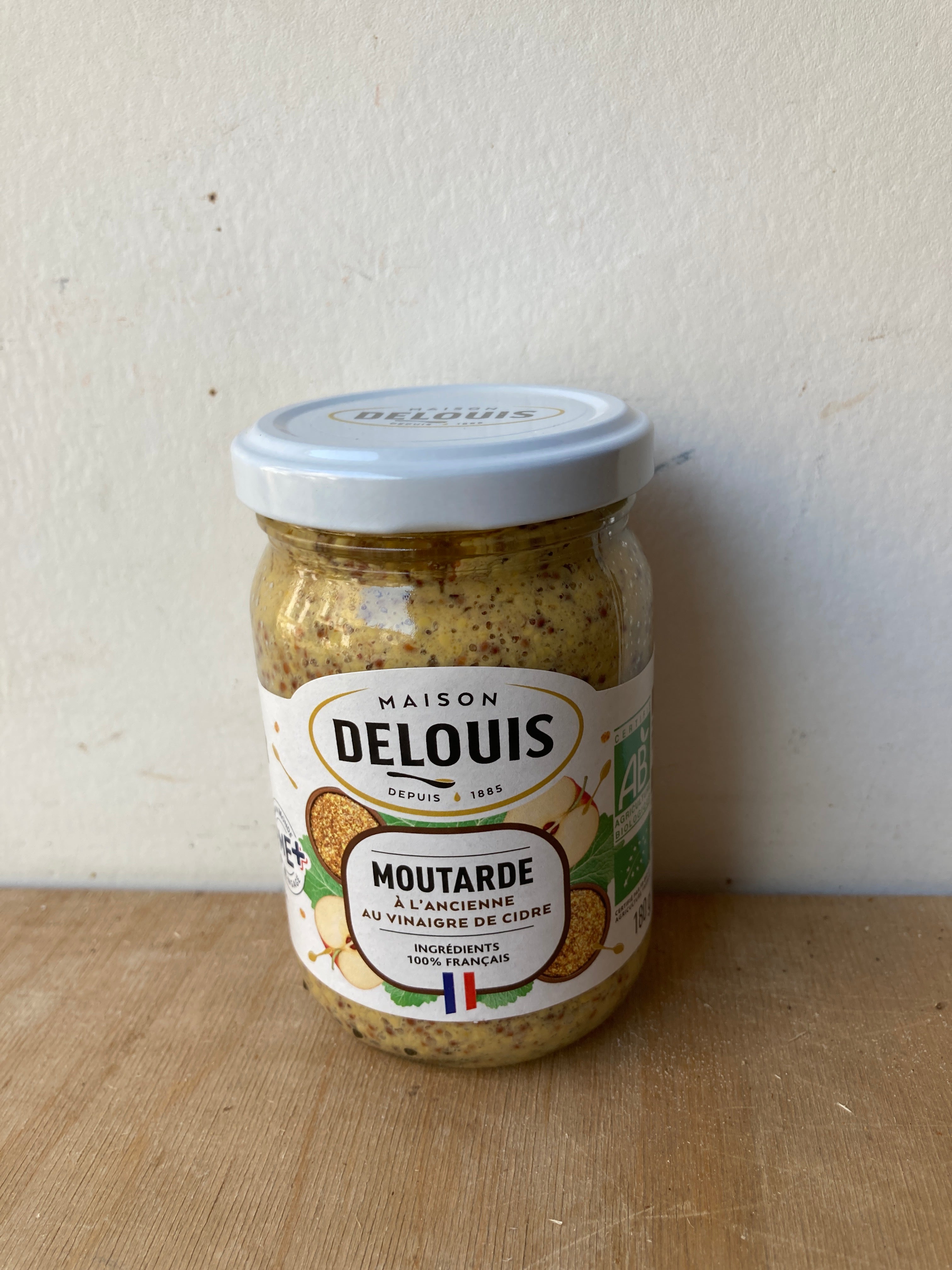 MOUTARDE À L’ANCIENNE AU VINAIGRE DE CIDRE 180G DELOUIS
