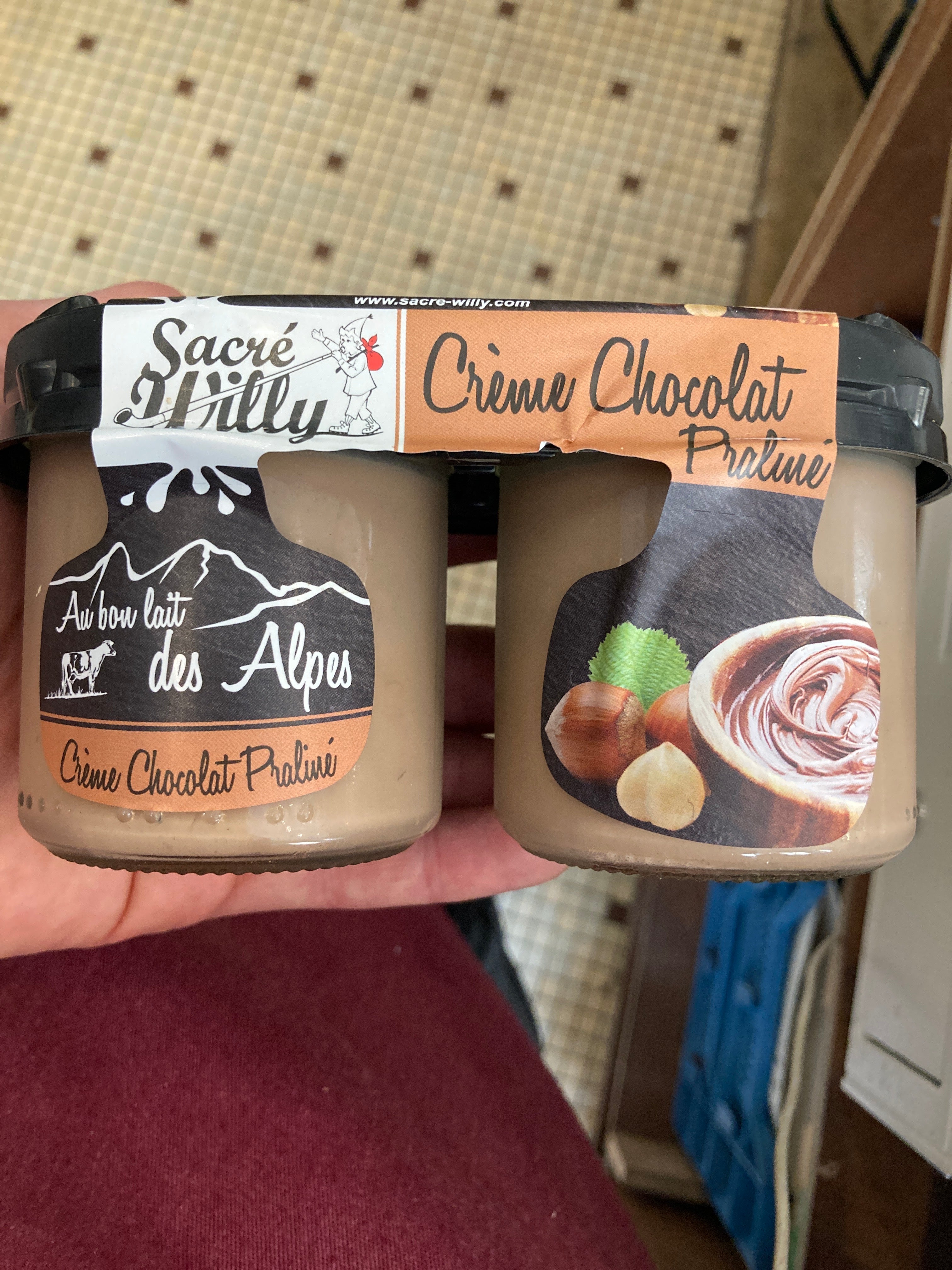 CRÈME CHOCO PRALINE DUO 2x125G - SACRÉ WILLY
