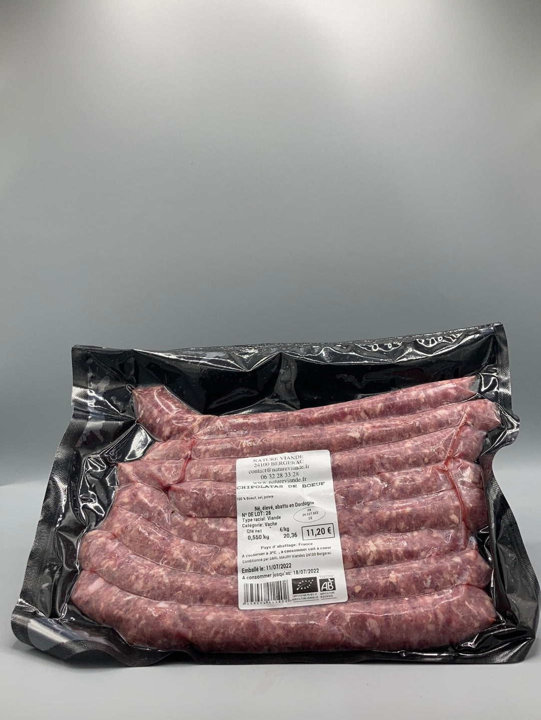 CHIPOLATAS DE BŒUF - NATURE VIANDE