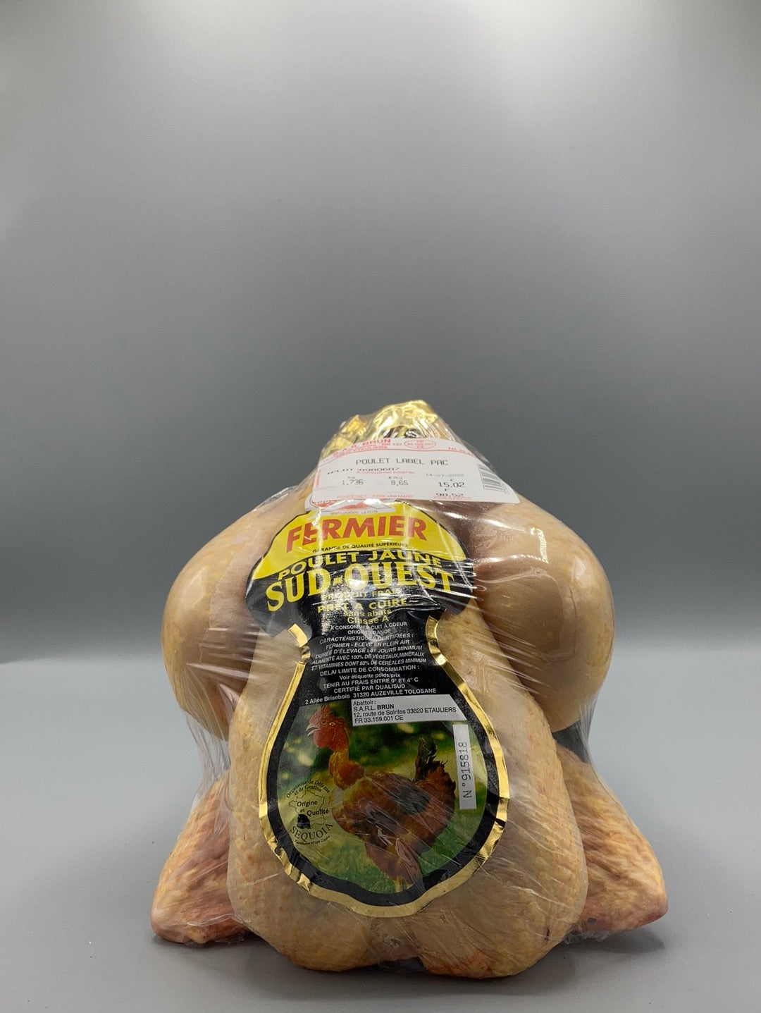 POULET ENTIER BRUN (9,8/ KG)